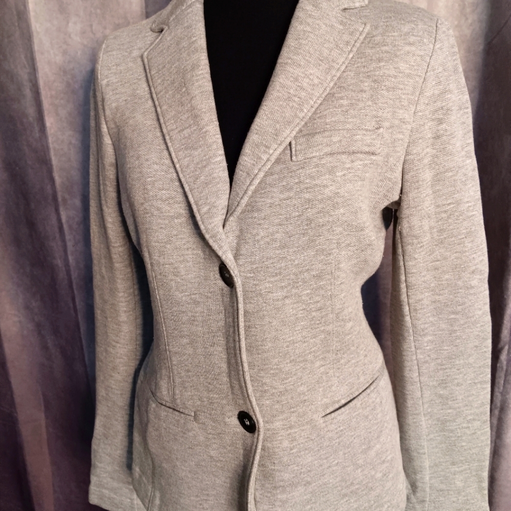 Bailey 44 Gray Knit Fleece Blazer Jacket Style 411-5392 Mens Medium USA Made